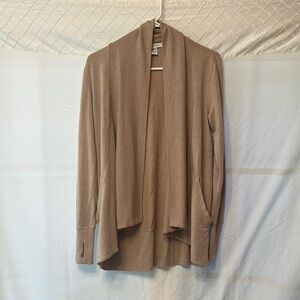 Athleta Beige Open Front Cardigan